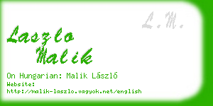 laszlo malik business card
