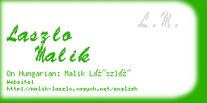 laszlo malik business card